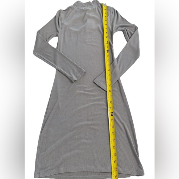 Z SUPPLY Pandora Rib Cut Out Mini Dress Oatmeal XS Long Sleeve Bodycon Knit NWT - Picture 5 of 7